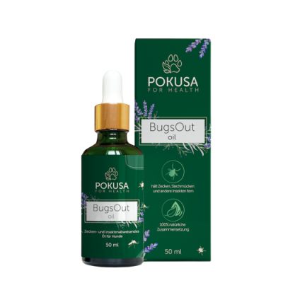 Pokusa - GreenLine BugsOut Oil- Schutz vor Zecken für Hunde 50ml, Zeckenschutz, Natürlicher zeckenschutz, vorsorge zecken, Pokusa_for_helath, BugOutOil Schweiz, Hund Schweiz