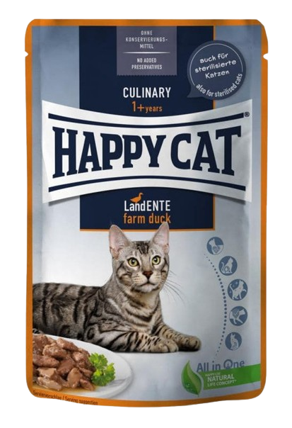 HappyCat Meat in Sauce - Culinary Land-Ente 24 x 85g, Katzenfutter, HappyCat, Happy Cat Nassfutter