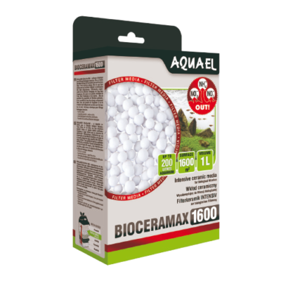 Aquael - BIOCERAMAX ULTRAPRO 1600 1l BIOCERAMAX ist eine Produktlinie von biologischen Filtereinsätzen zur natürlichen Reinigung des Wassers von Stickstoffverbindungen. BIOCERAMAX 1600 ist aus außerordentlich unempfindlichem Sinterglas angefertigt. Es sorgt für perfekte Bedingungen zur Ausbreitung der nitrifizierenden Bakterien und garantiert so biologisch sauberes Wasser.