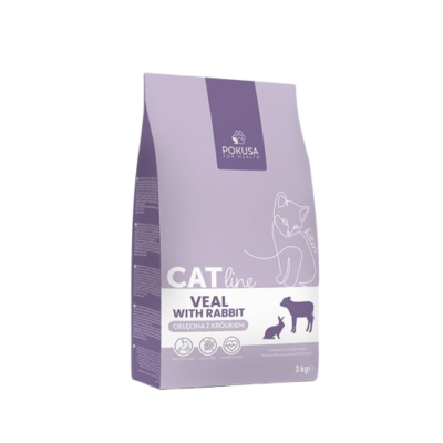 Pokusa - CatLine Kalb mit Kaninchen - Trockenfutter für Kätzchen