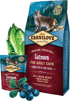 Carnilove - Fresh Fel Lachs Sensitive+Long Hair 6kg