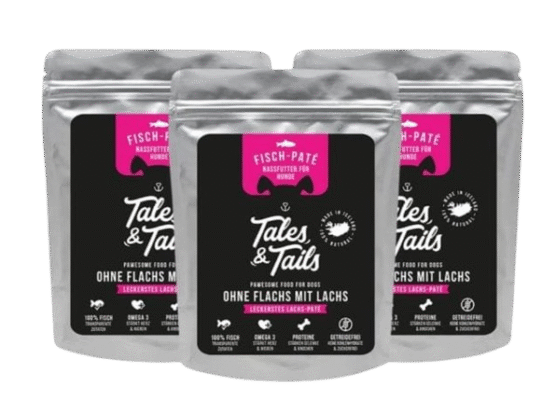 Tales & Tails – Ohne Flachs mit Lachs - Nassfutter für Hunde - 300g