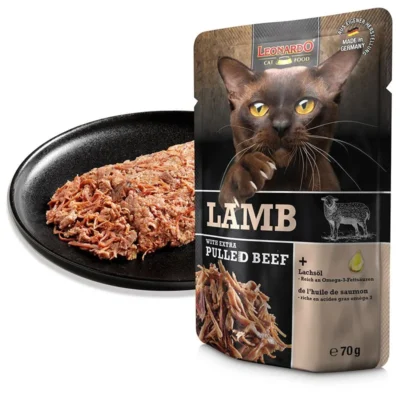Leonardo - Lamb with extra Pulled Beef - Nassfutter 16x70g