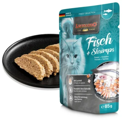 Leonardo - Fisch + Shrimps - Nassfutter 16x85g
