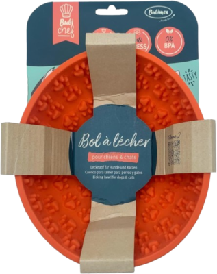BubiChef - Lecknapf 16,5 cm, Orange, für Hunde und Katzen