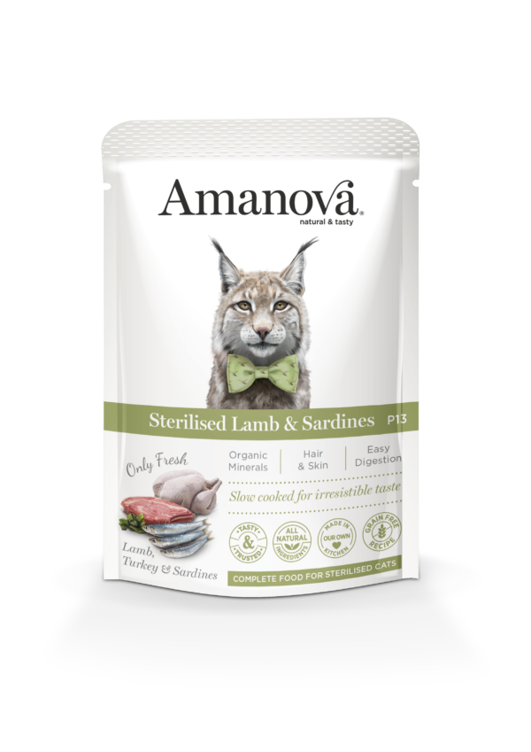 Amanova - Fel Adult Sterilised GF Lamm+Sard. P13