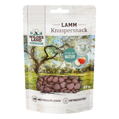 Wildes Land - Fel Snack Knuspersnack Lamm 50g