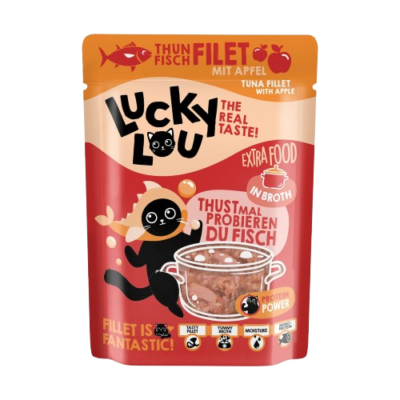Lucky Lou - EXTRA FOOD Thunfisch mit Apfel in Broth 70g Pouch