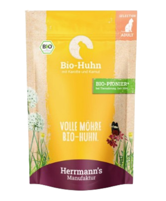 Herrmann´s Manufaktur – Bio Huhn mit Karotte & Kamut 100g