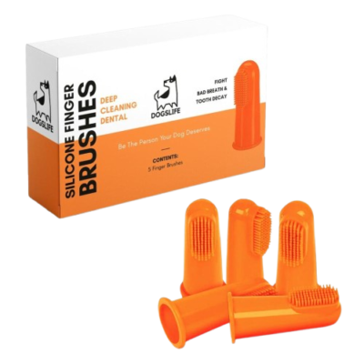 Dogslife Silikon-Fingerzahnbürsten für Hunde, 5er Set mit Verpackung