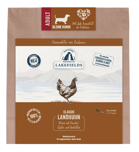 Lakefields Huhn Trockenfutter kleine Hunde